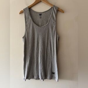 CAT Caterpillar Gray Ribbed Tank Muscle Top